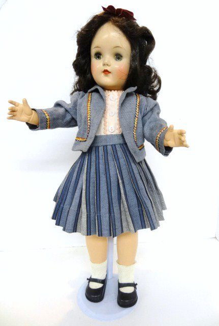 Ideal Toni Doll P92: Ideal hard plastic Toni doll P92 (19 in.), original hard to find dress, black Ideal Toy Corp. shoes