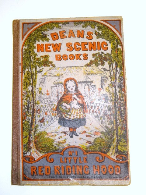 Deans New Scenic Book #1: Circa 1856, Deans New Scenic Book No. 1, Little Riding Hood, this is the first book in the series, there are 8 pop-ups, printed one side only, pop-ups are complete, ribbons are loose on a few, spine i