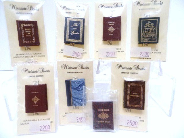 Barbara Raheb Classics: Pride and Prejudice, Gone With The Wind, two copies of Jane Eyre, Wuthering Heights, Robinson Crusoe, David Copperfield and Treasure Island .