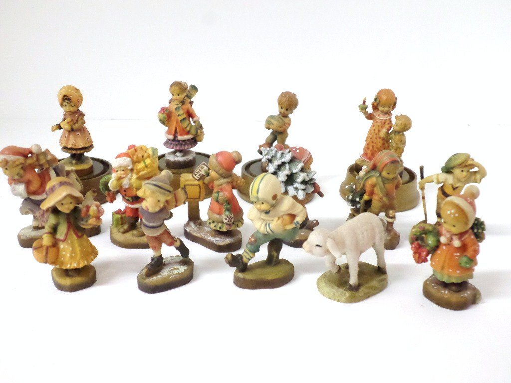 Anri Sarah Kay Collection: Anri Sarah Kay collection , fifteen Figures, 2" some with domes,
