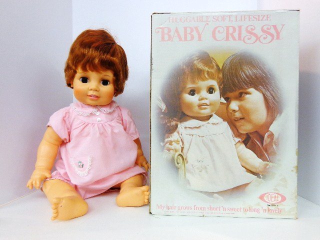 Ideal Baby Crissy 1973: Ideal 24 in. Baby Crissy in box, only removed from box for picture, still has plastic attached to head