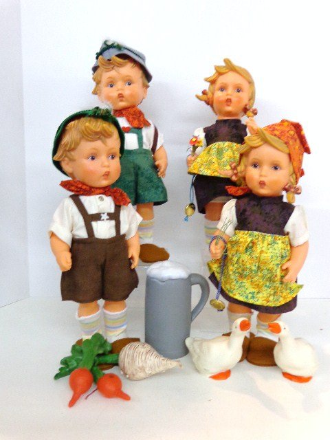 Four M.J. Hummel Goebel Dolls: Four M.J. Hummel Goebel dolls in original packaging