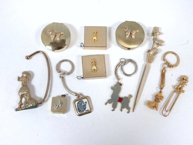 Dog Tape Measures: Poodle tape measures, dog key chains, dog trinket boxes, etc.