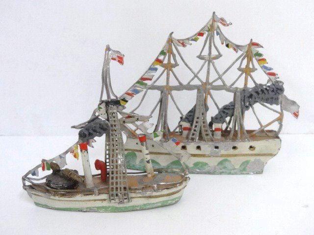 Two German Ship Models: Two German soft metal ship models, sizes are 4 in. & 4 1/2 in., one is marked 29