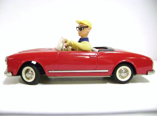 Schuco Red Texi 5735 Convertible: Schuco Texi 5735 red Alfa Romeo with controls, Western Germany