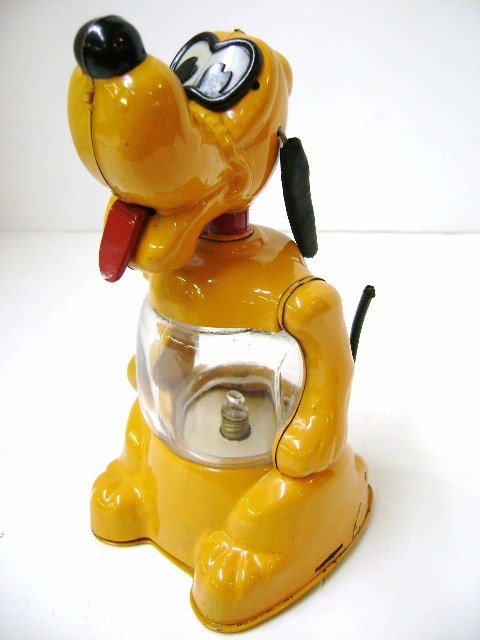 Linemar Disney Pluto B.O. Lantern: Linemar Japan, tin lantern 6.5" H, ears double as handle