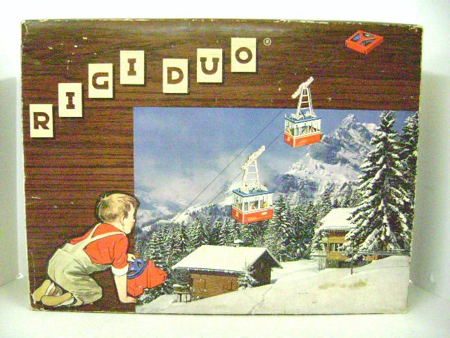 Vintage Lehmann Rigi Duo 9000 Cable Car Ski Lift Tram: Vintage Lehmann Rigi Duo 9000 cable car ski lift tram signed Western Germany in OB, appears to be complete with instruction book, box measures 19" x 14"