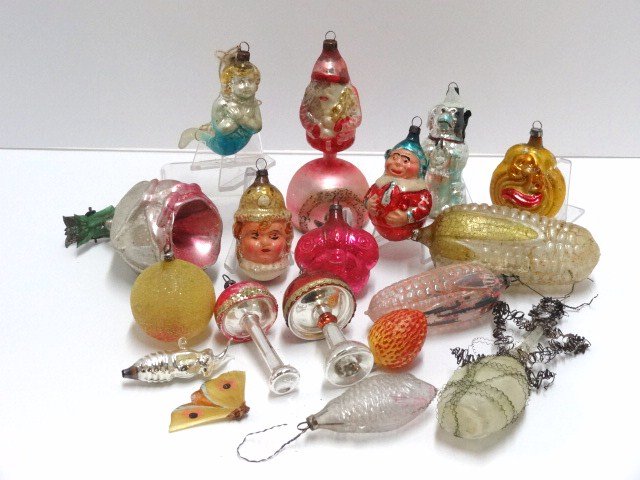 Vintage Christmas Ornaments: Vintage Christmas ornaments, mermaid, Santa, etc.