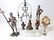 Dollhouse Miniature Bronze Statues & Silver Coin Statue