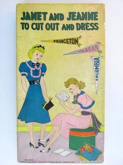 Six Books and Boxed Sets: Nice group of six items from 1920's to 1960, Janet and Jeanne, The Treasure Chest, The Martha Washington Doll Book, Doll's House pop up book, Williamsburg Colonial Dolls and Century Dolls, largest 12"