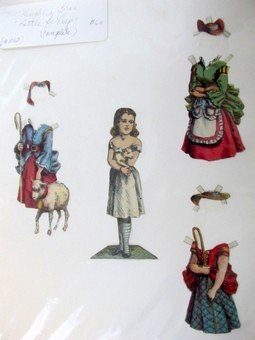 Thirteen Early McLoughlin Sets: Thirteen early sets of McLoughlin, Little Bo Peep doll with three costumes and three hats, Anna Doll F/B with three costumes, Lizzie doll with four costumes [two are front only], Violet Vernon doll F/