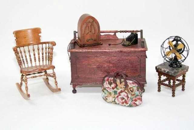 Artisan Blanket Chest, Chair and Accessories Dollhouse (1 of 1)