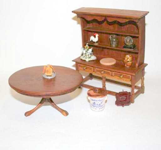 English Yew wood Furniture Dollhouse Miniatures (1 of 3)