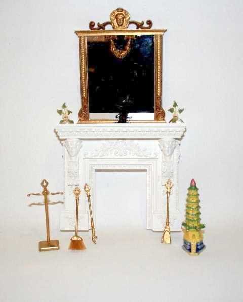Artisan Fireplace Setting Dollhouse Miniatures (1 of 1)