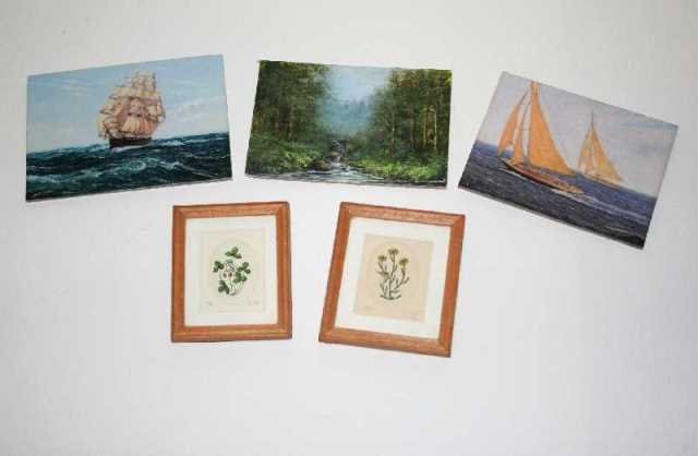 Unframed Saltarelli Paintings Dollhouse Minitures (1 of 1)