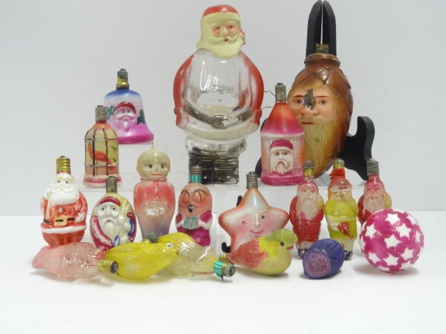 Early Figural Christmas Light Bulbs & Candy Container (1 of 1)