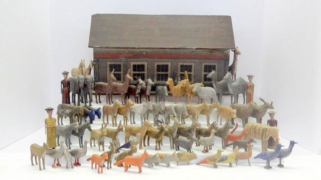 19th C. Paint Decorated Noah's Ark With Animals (1 of 5)