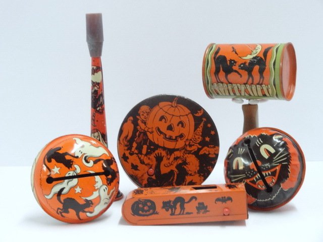 Six Vintage Halloween Noisemakers (1 of 1)