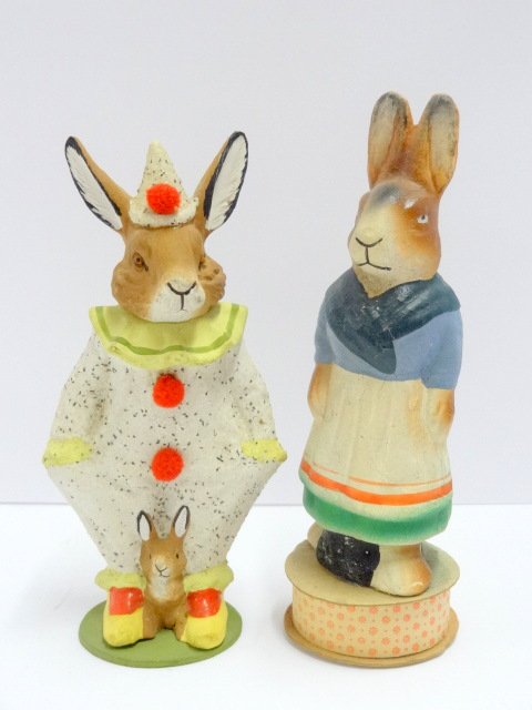 Pair Easter Rabbit Candy Containers (1 of 1)