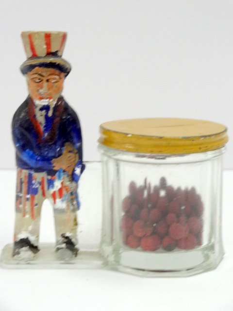 Glass Uncle Sam Candy Container Bank (1 of 1)