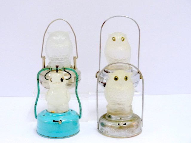 Four Vintage Owl & Chick Halloween Lanterns (1 of 1)