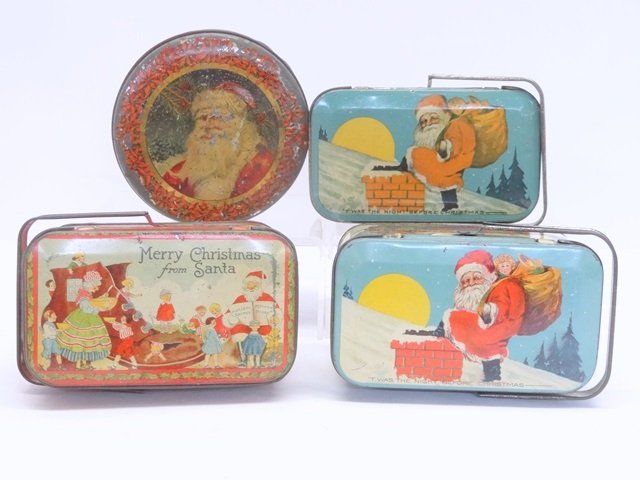 Four Tin Christmas Candy Containers (1 of 1)