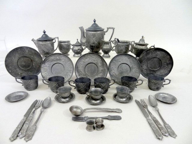 Child's Pewter Tea Set (1 of 2)