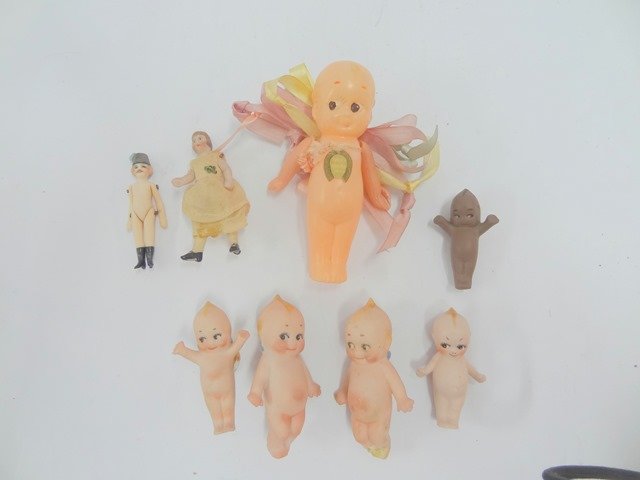 Lot of Tiny Kewpies and Mini Jointed All Bisque Dolls (1 of 5)