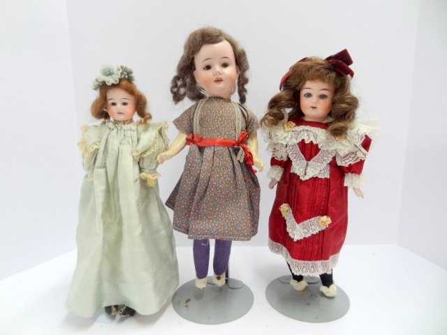 Group of Three Small Bisque Dolls (1 of 4)