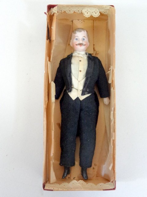 Antique German Dollhouse Gentleman in original box (1 of 2)