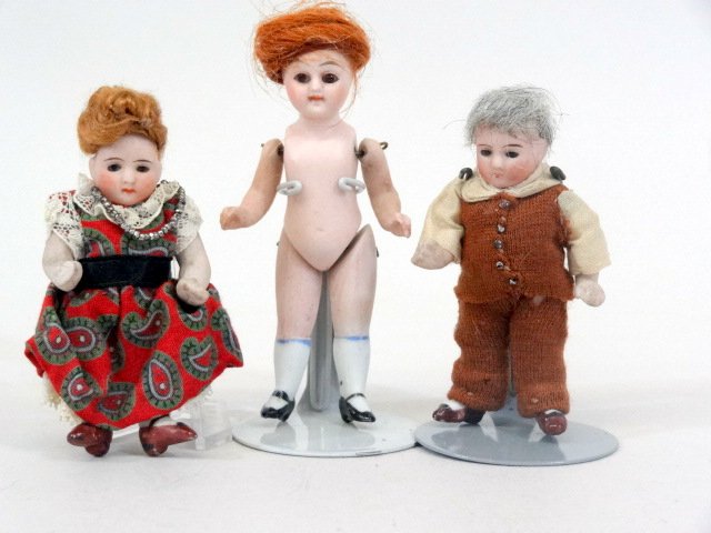 Miniature All Bisque Dollhouse Dolls (1 of 4)