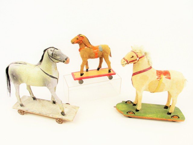 Three Early Horse Pull Toys (1 of 8)