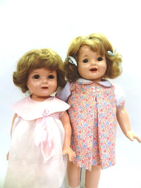Two Composition Dolls, Arranbee Nancy and Effanbee: Two composition dolls, 19 in. Arranbee Nancy (1930's), factory dress, Effanbee 22 in. w/heart bracelet, replaced head