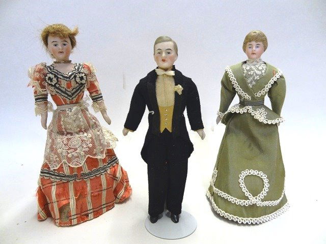 Three Dollhouse Dolls, Two Ladies, One Man (1 of 1)