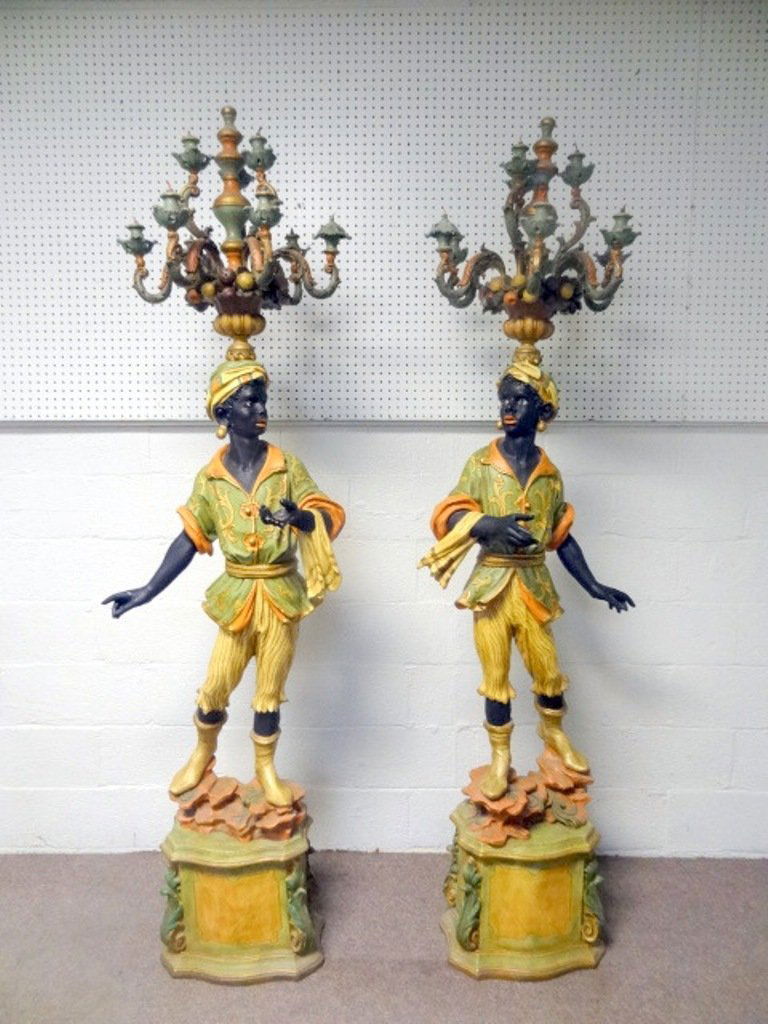 Pair 83" H Blackamoor Candelabras (1 of 2)