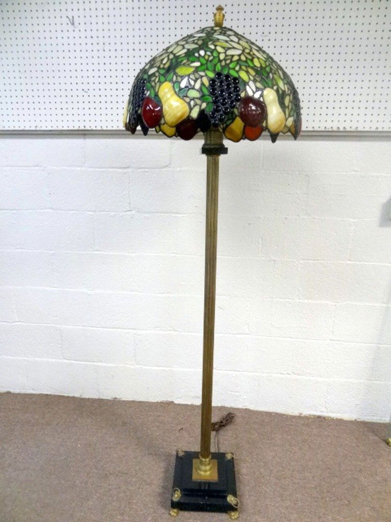 Vintage Brass & Marble Floor Lamp (1 of 3)