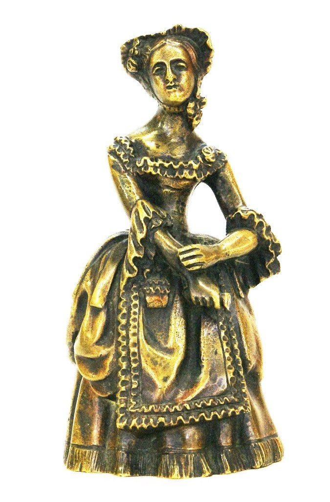 Large Bronze Figural Dinner Bell (1 of 4)