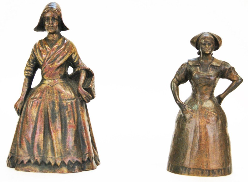 Two Figural Dutch Women Bronze Dinner Bells (1 of 3)