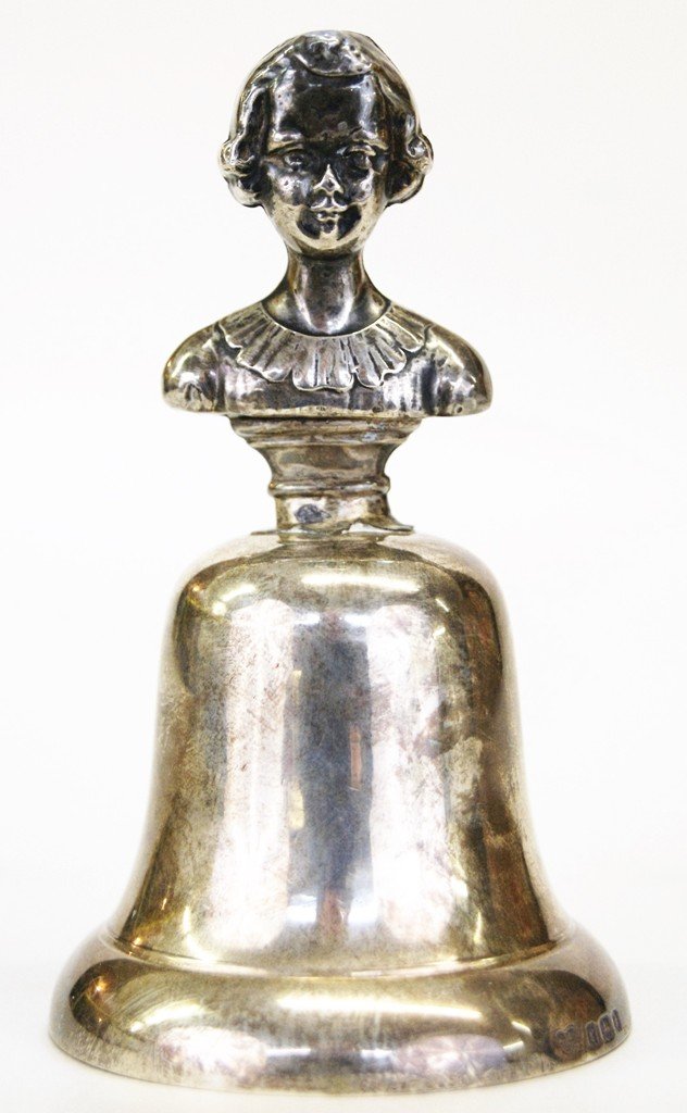 English Figural Sterling Dinner Bell (1 of 5)