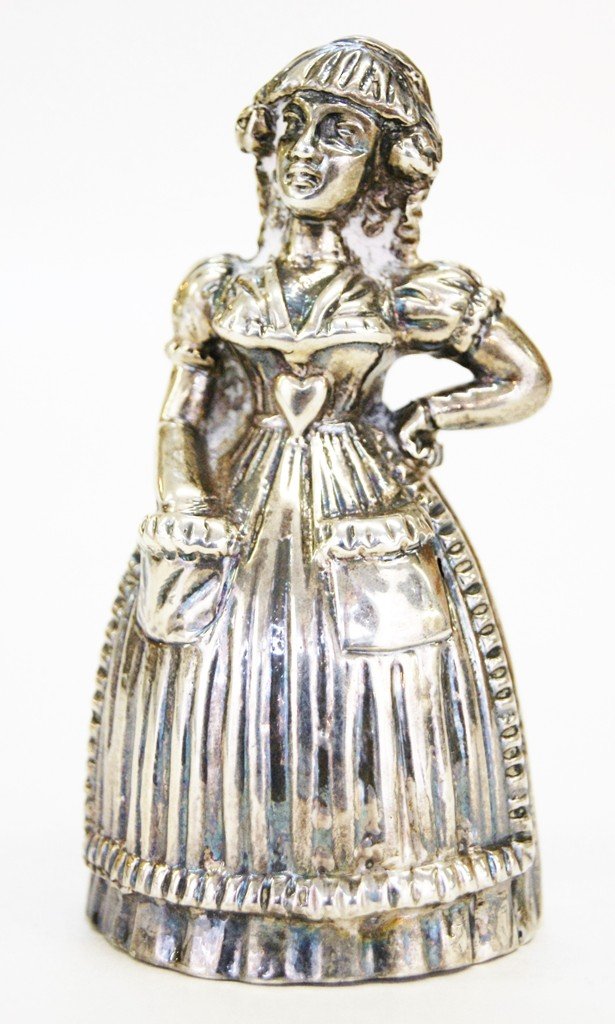 European Sterling Figural Dinner Bell (1 of 6)