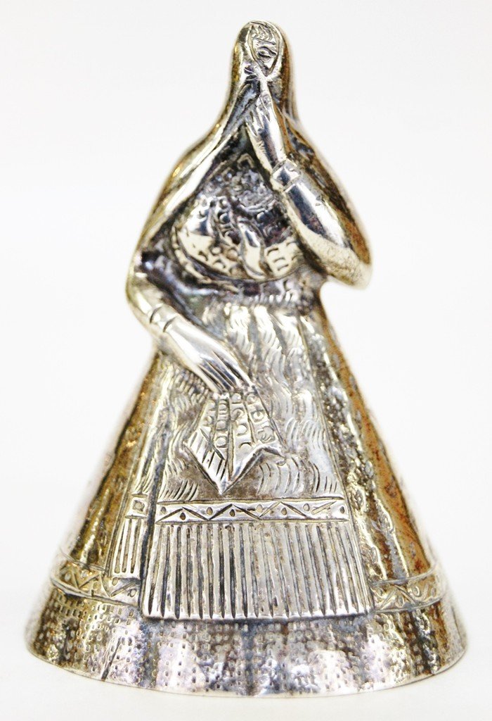 Peruvian Silver Figural Dinner Bell (1 of 6)