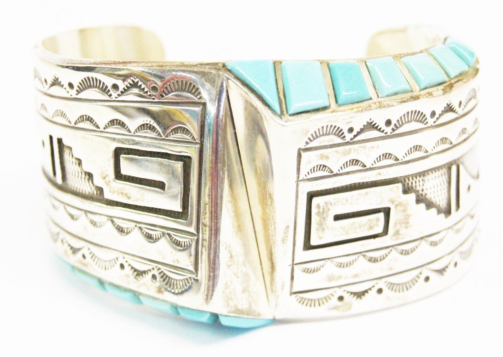 Navajo Sterling & Turquoise Cuff Bracelet (1 of 7)