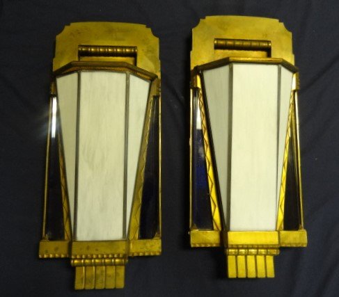 Pair Art Deco Theatre Sconces (1 of 5)