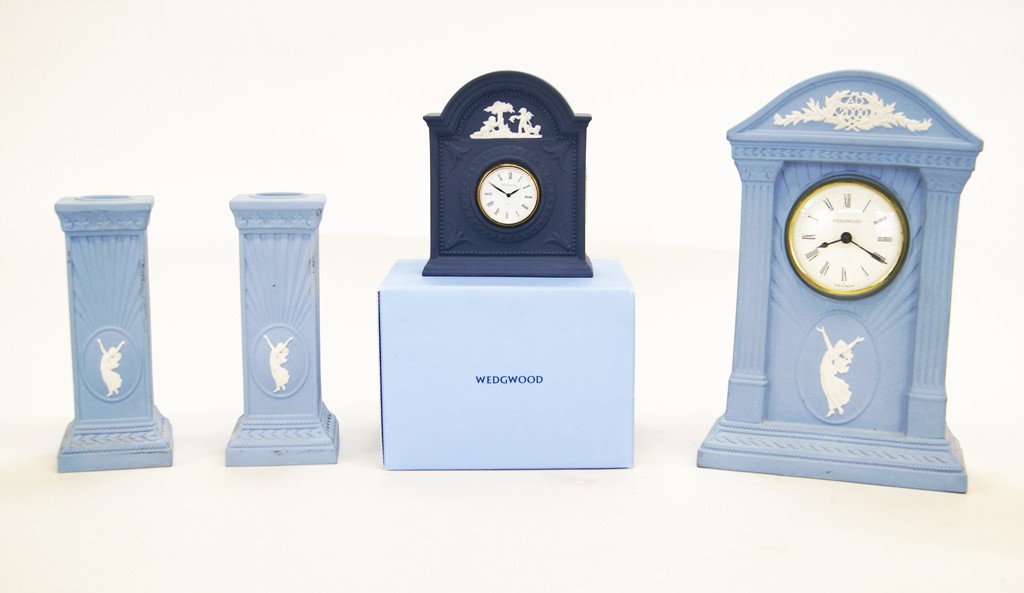 Wedgwood Jasperware Clocks & Candlesticks (1 of 4)