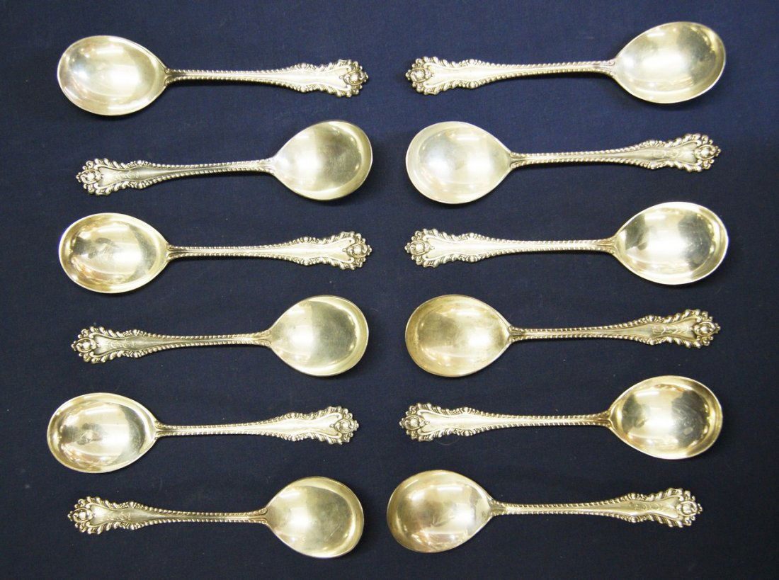B.B. & B. 12 Sterling Soup Spoons (1 of 5)