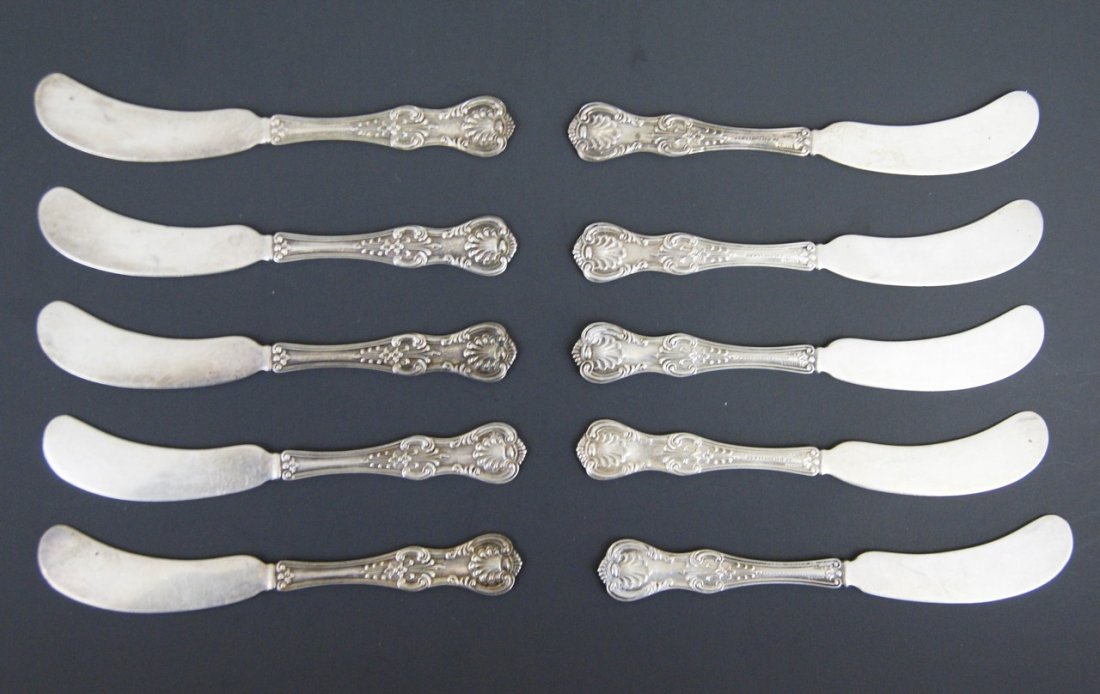 10 Sterling King's Pattern Butter Knives (1 of 2)
