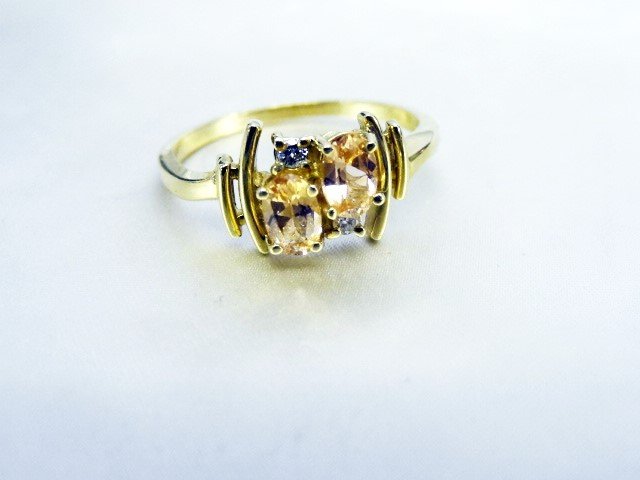 14kt Citrine and Diamond Ring (1 of 1)