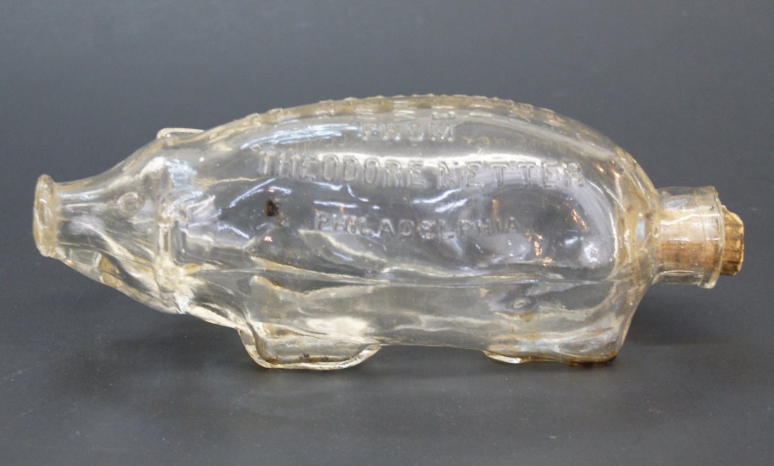 Theodore Netter Advertising Pig Flask (1 of 3)