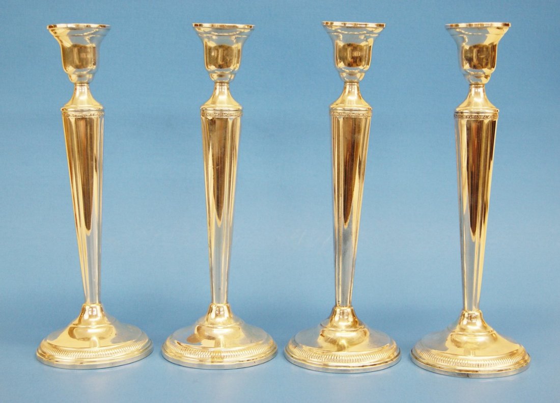 Four Sterling Columbia Candlesticks (1 of 4)