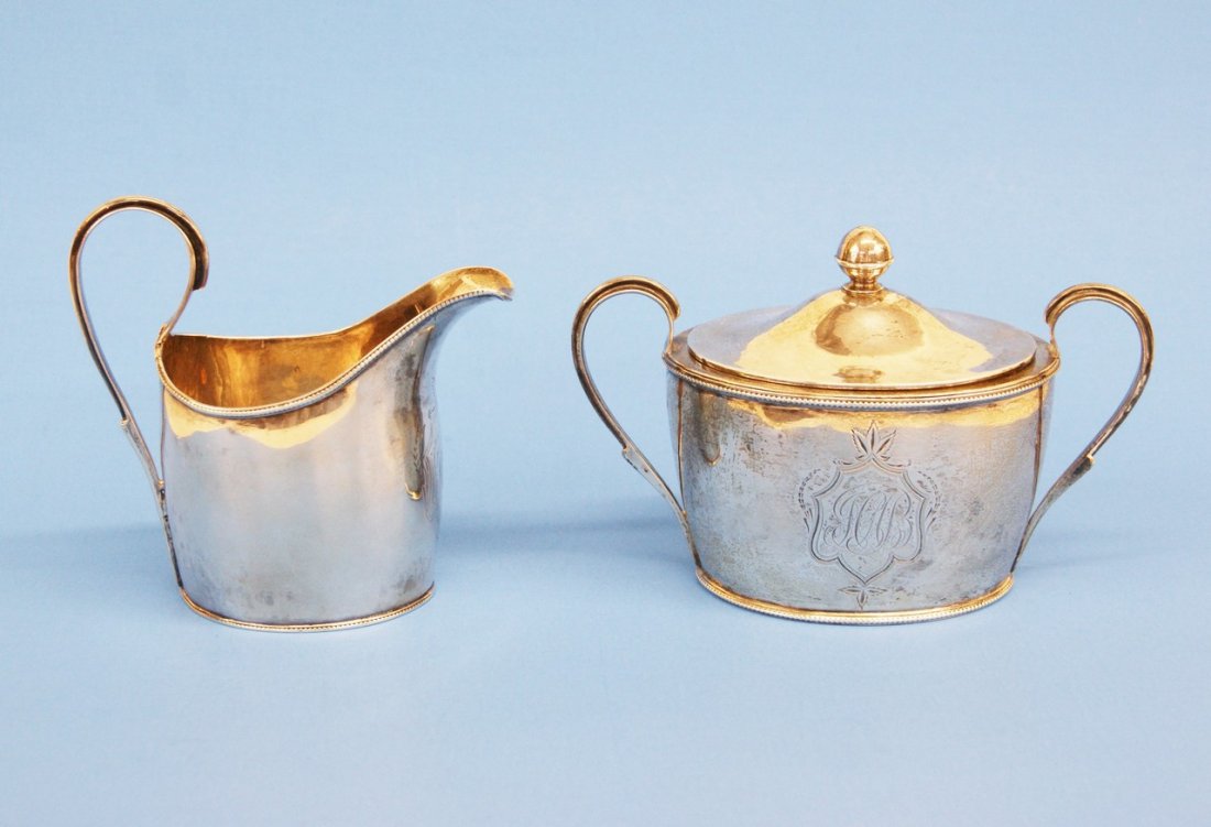 L. Browne Silver Creamer & Similar Sugar Bowl (1 of 7)